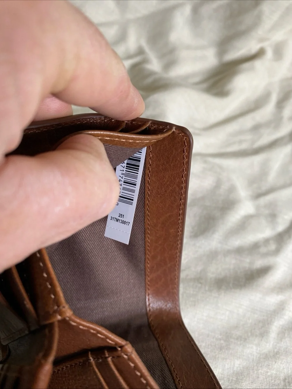 Tommy Bahama Brown Leather Bifold Wallet Slim Card Holder Mens